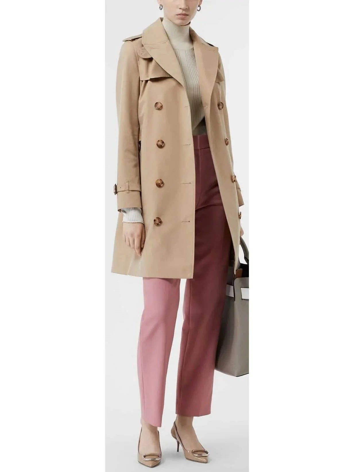 Cotton Gabadine Trench Coat Beige