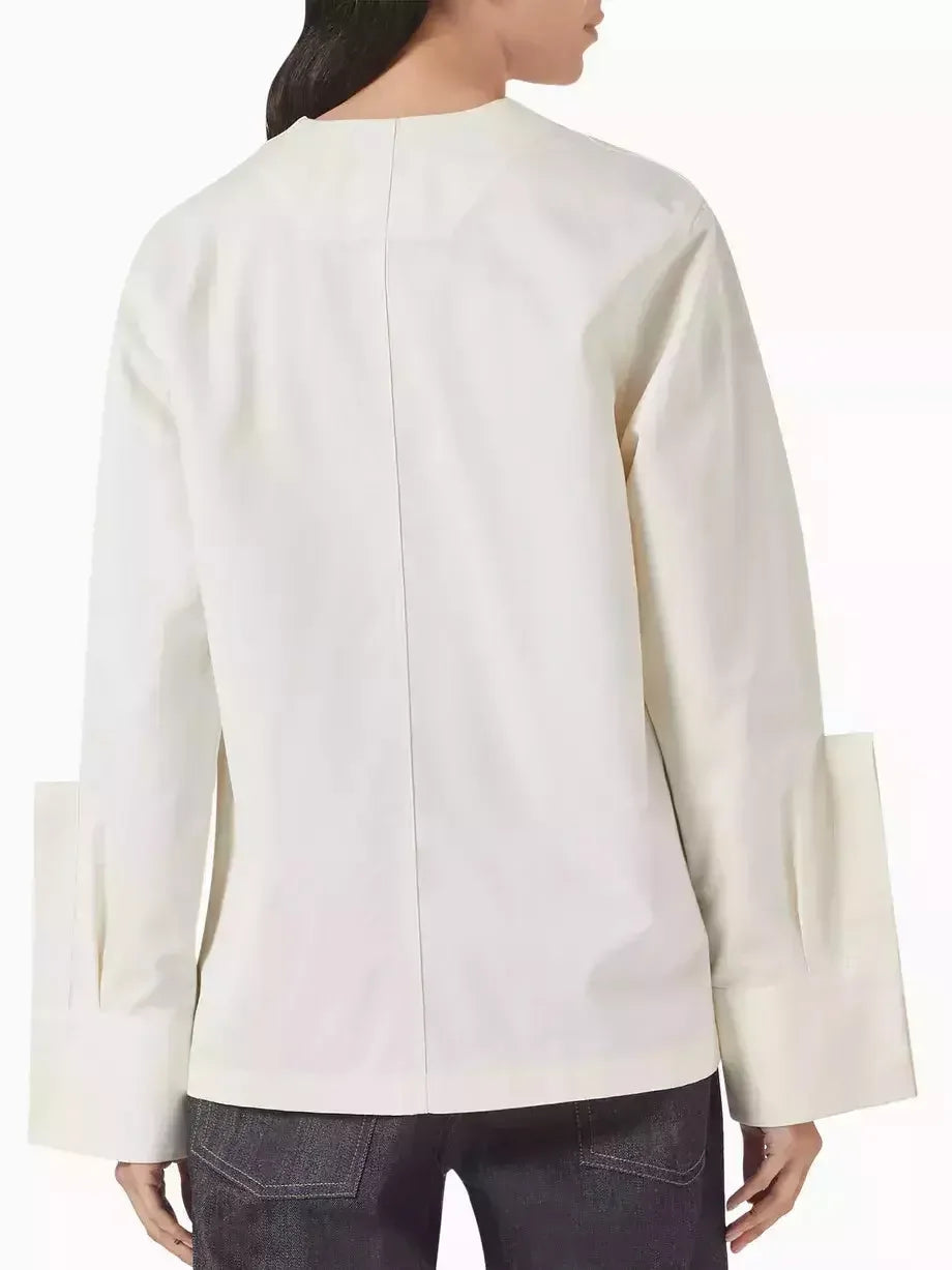 Cotton Raised Placket Utility Shirt-Jacket - Jackets