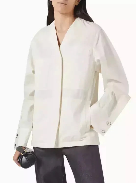 Cotton Raised Placket Utility Shirt-Jacket - Jackets