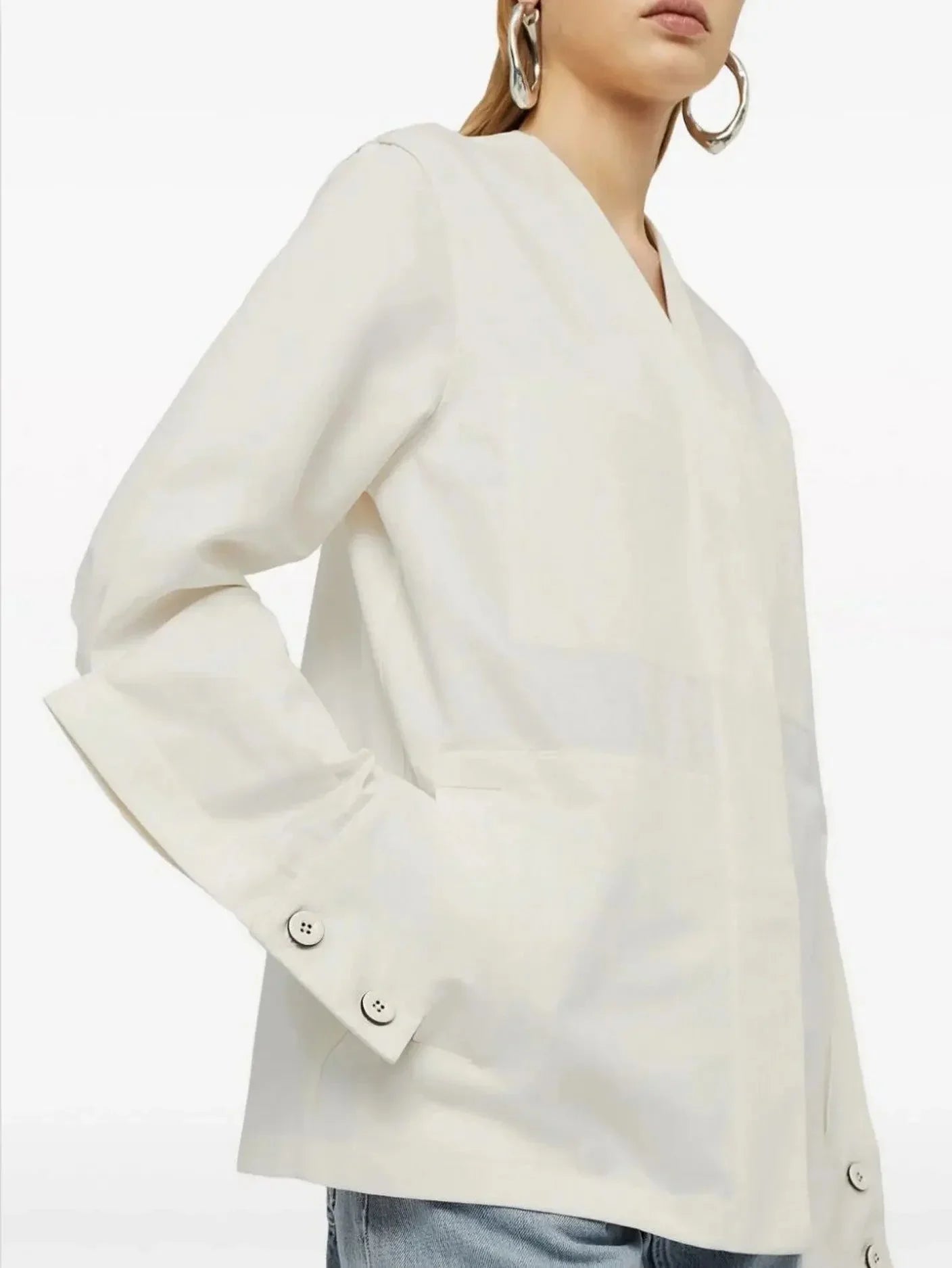 Cotton Raised Placket Utility Shirt-Jacket - Jackets