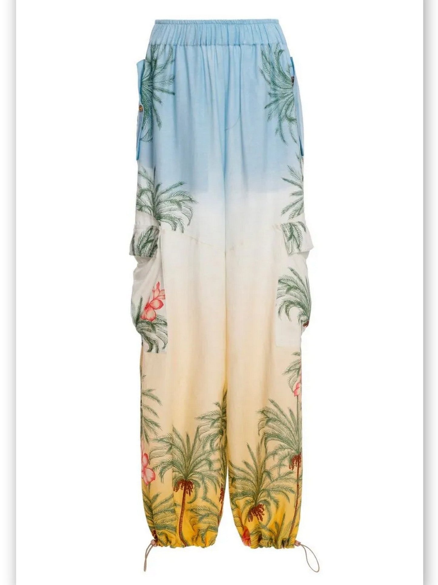 Crochet Floral Embroidered Crop Top and Cargo Pant Set for stylish summer outfits