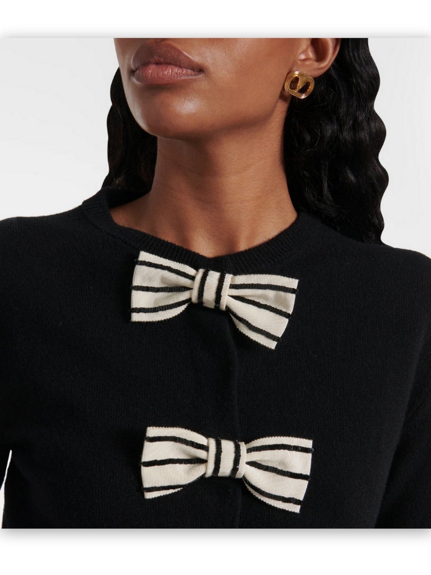 Cropped Cardigan with Bow-Detail - Sweaters & Knitwear