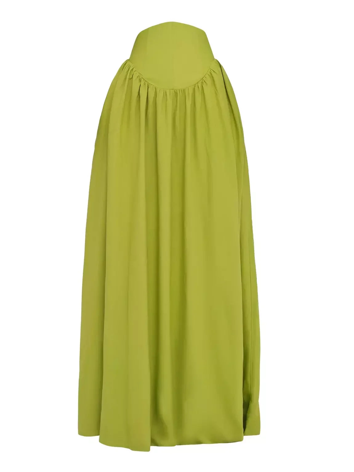 Cropped Ruched Top with long Matching Corset Skirt Set in Green - Suits & Sets