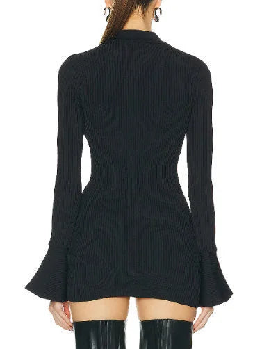 Crystal-Buckle Black Knit Cardigan - Sweaters & Knitwear