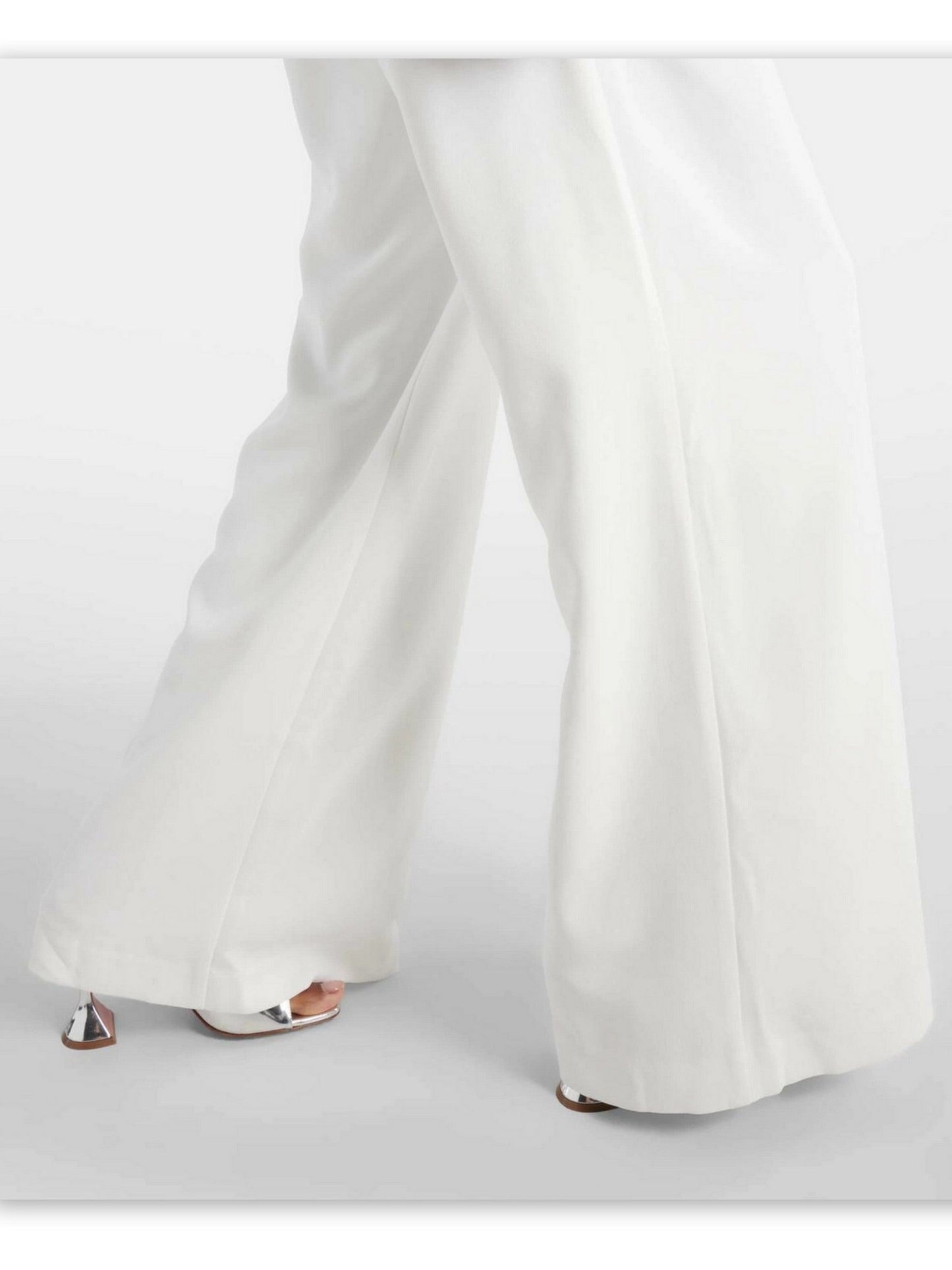 White strapless buttoned dress from the Crystal-Buttoned Long Corset Pant Set