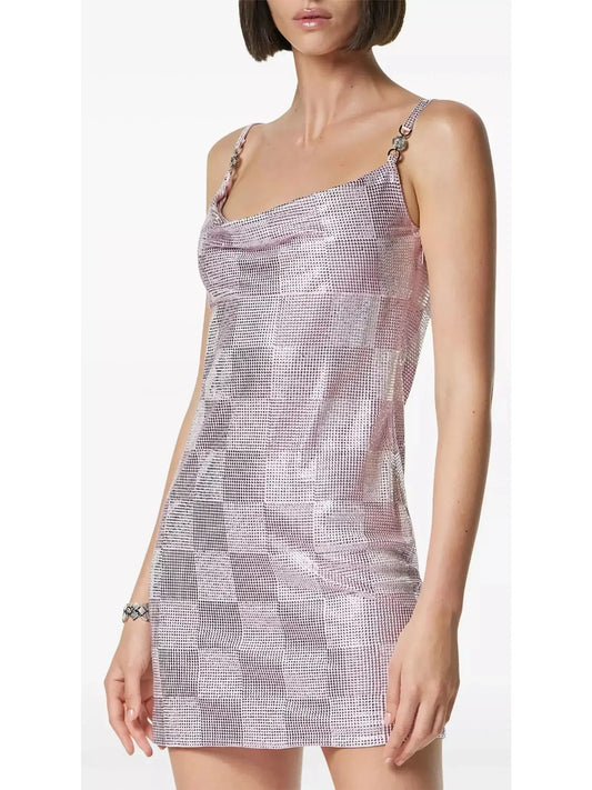 Crystal Checked Mini Dress - Dresses