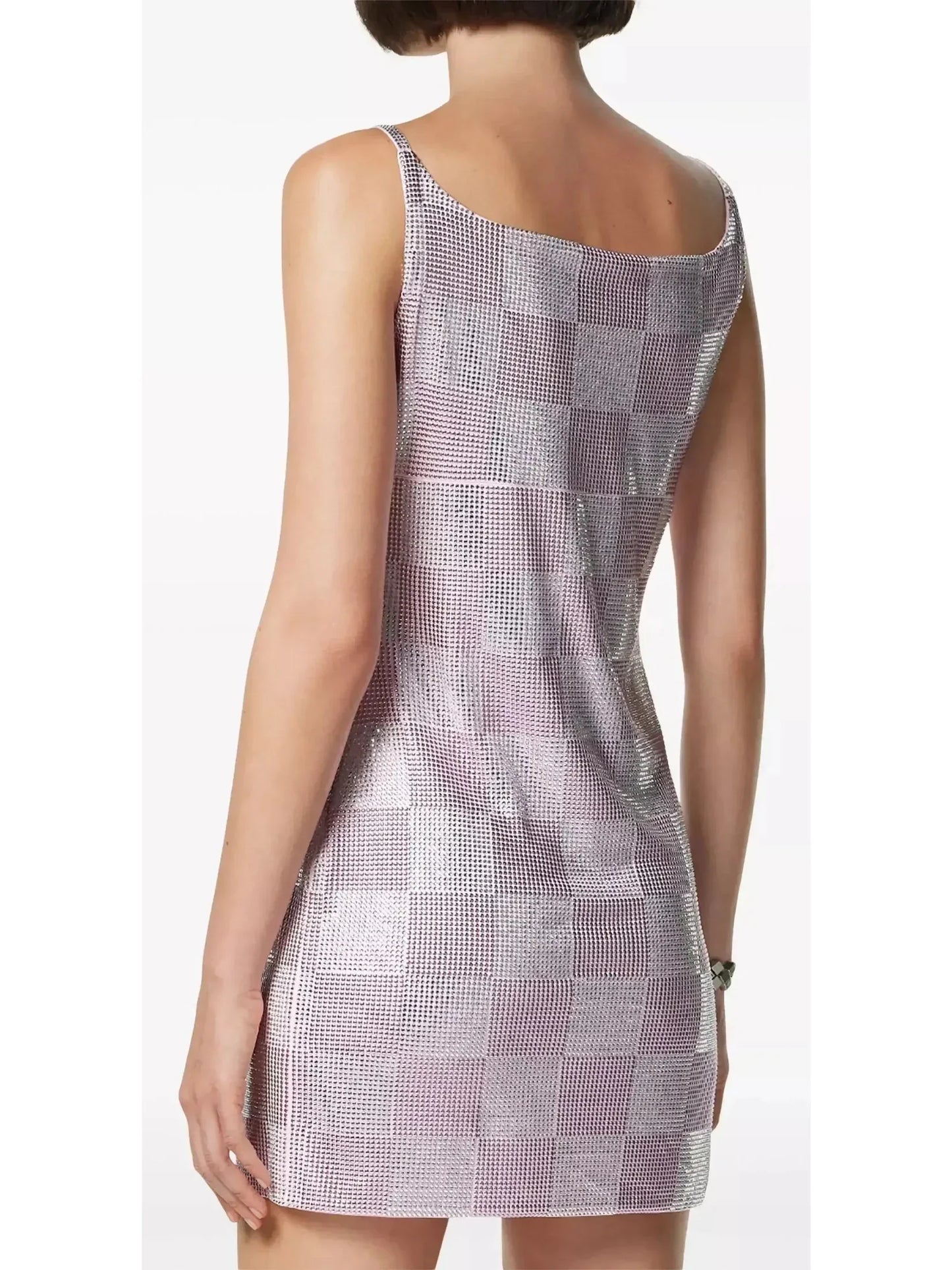 Crystal Checked Mini Dress - Dresses