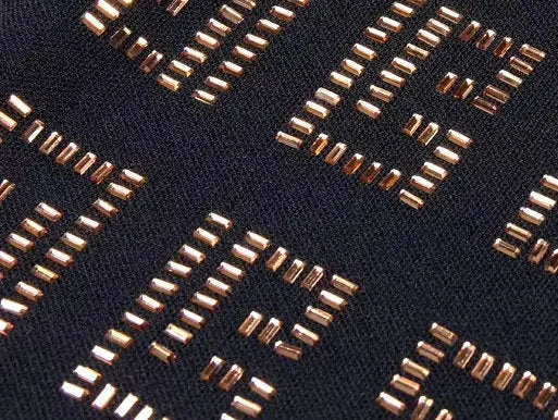 Crystal-Embellished High-Neck Stretch Knit Dress - Dresses