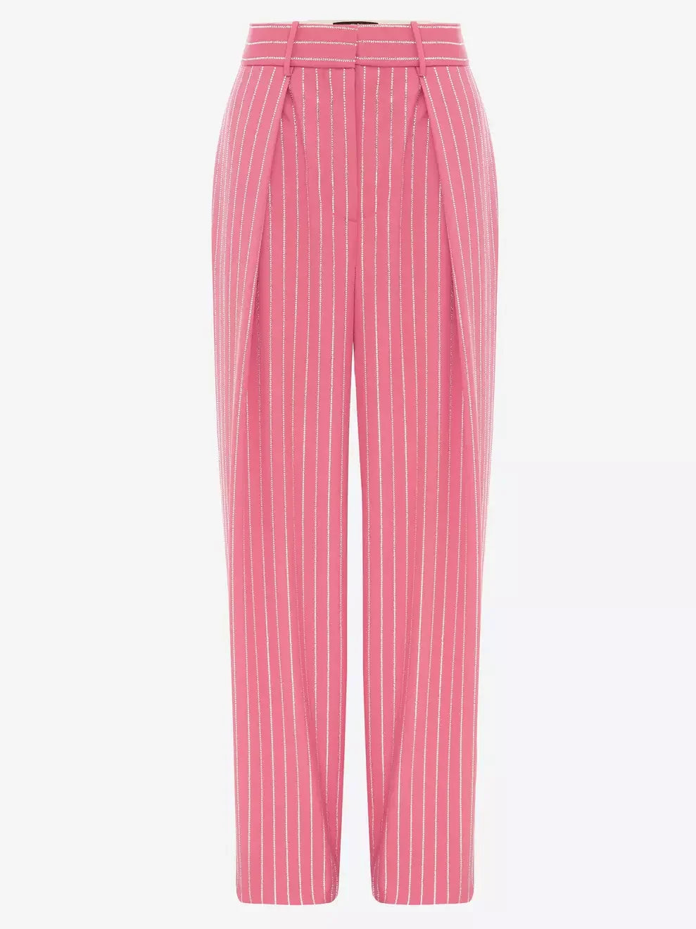 Crystal Pinstripe Pink Single-Breasted Blazer and Pant Suit - Suits & Sets