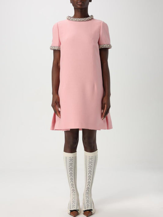 Crystal-Trimmed Short-Sleeve Shift Mini Dress - Dresses