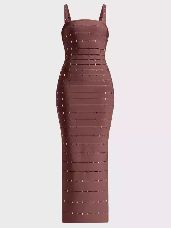Cut-Out Embellished Sculpted Dress - Dresses