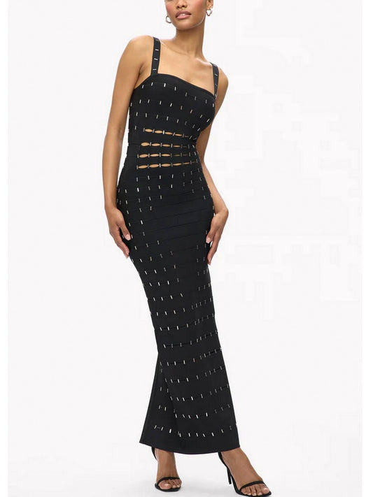 Cut-Out Embellished Sculpted Dress - Dresses