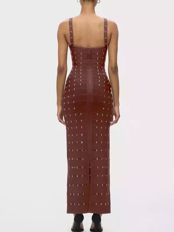 Cut-Out Embellished Sculpted Dress - Dresses
