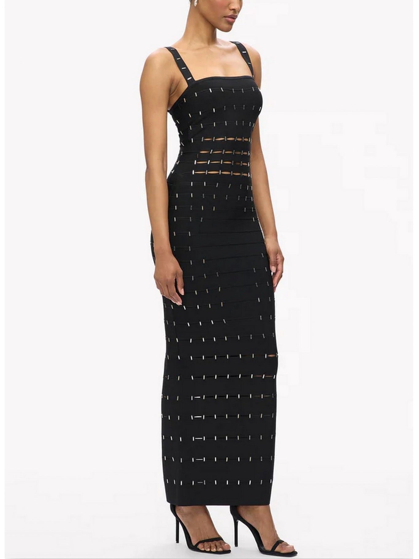 Cut-Out Embellished Sculpted Dress - Dresses