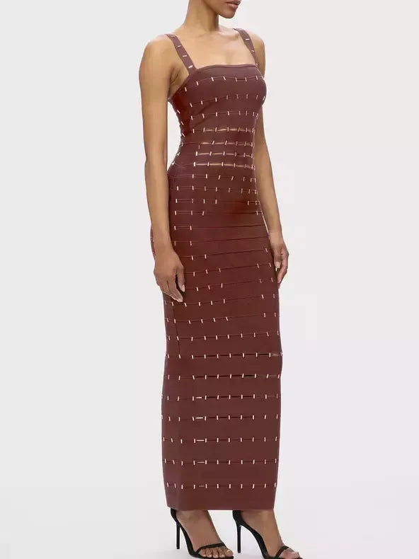 Cut-Out Embellished Sculpted Dress - Dresses