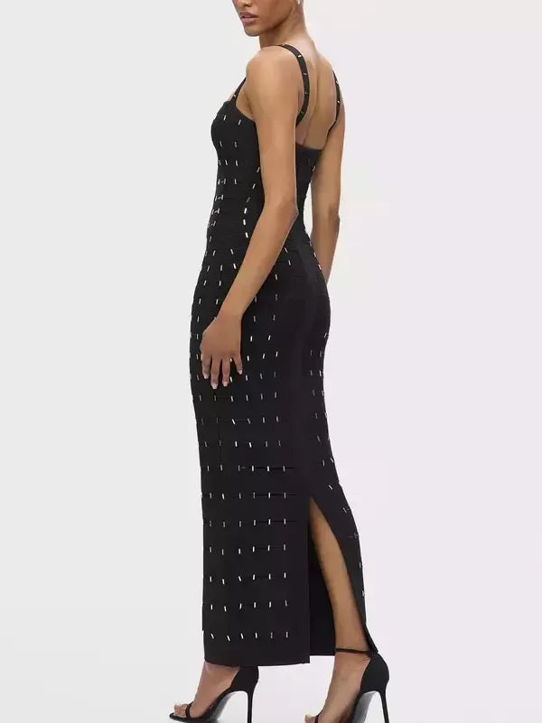 Cut-Out Embellished Sculpted Dress - Dresses