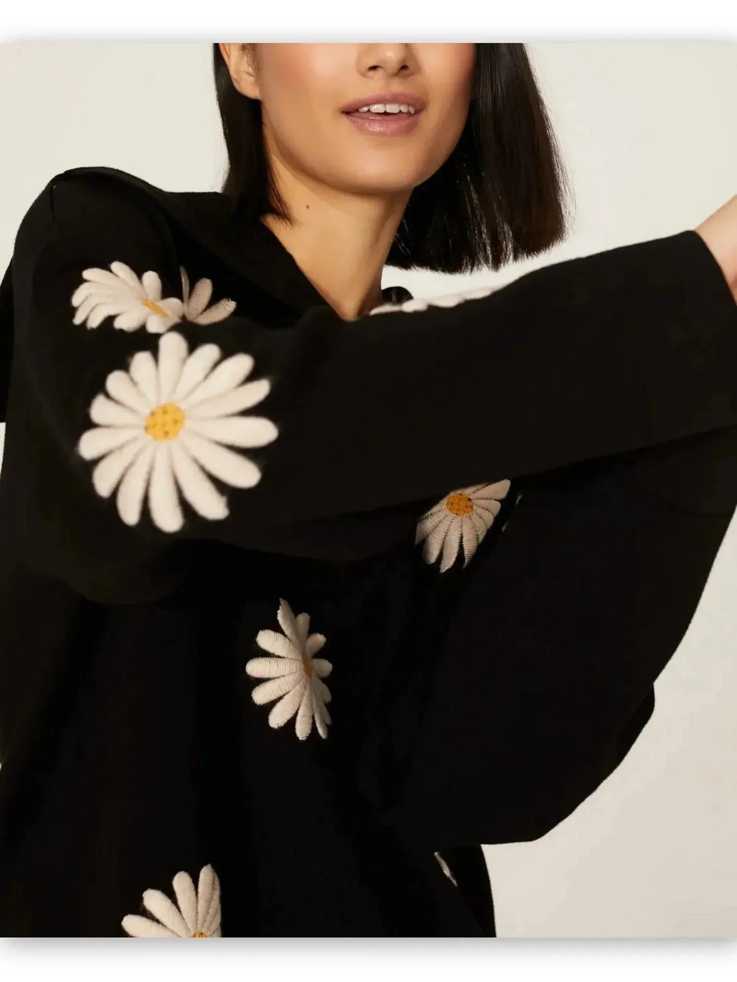 Daisy-Embroidered Polo Sailor Sweater - Sweaters & Knitwear