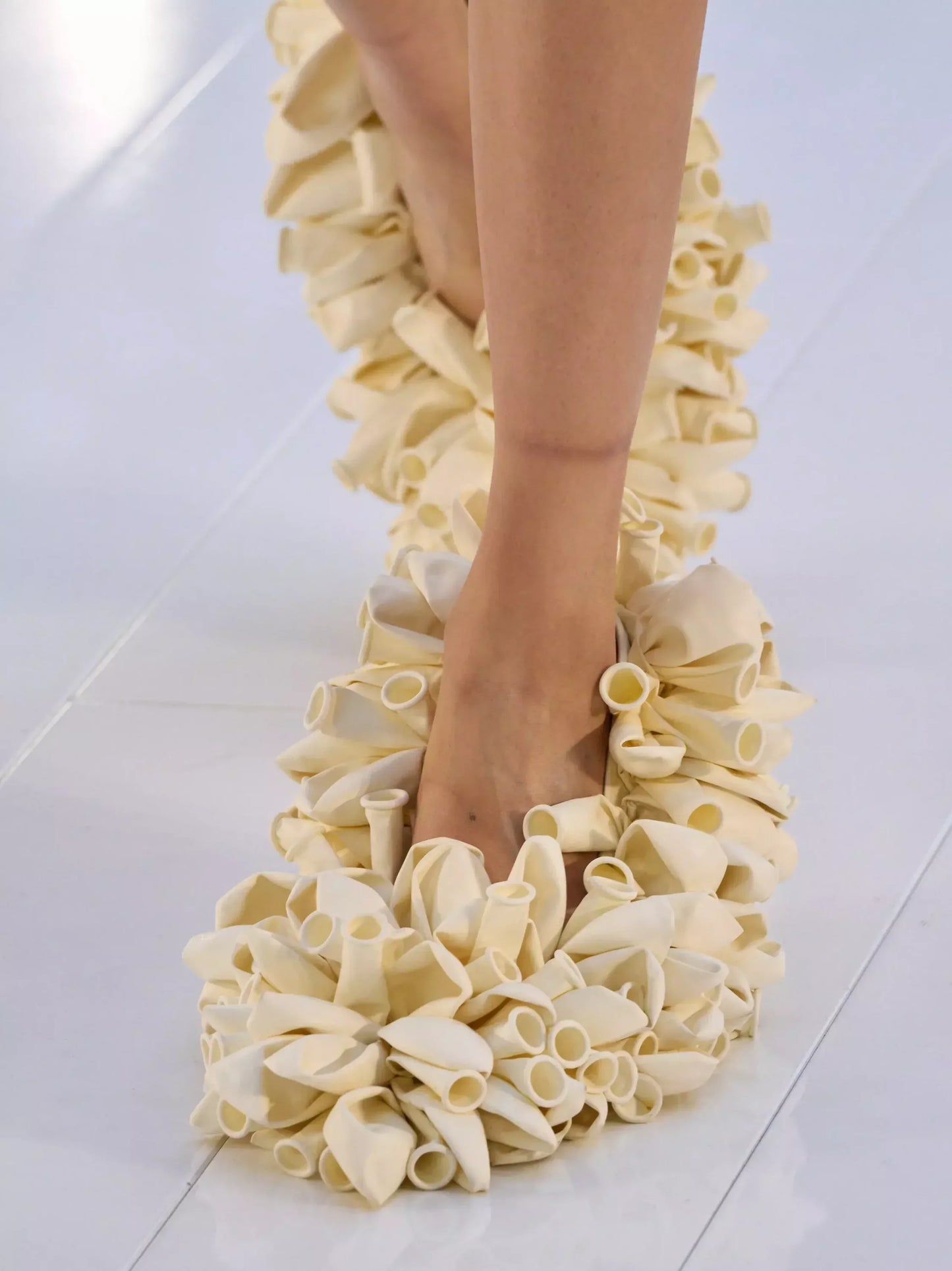 Deflated Balloon-Embellished Pumps - Footwear