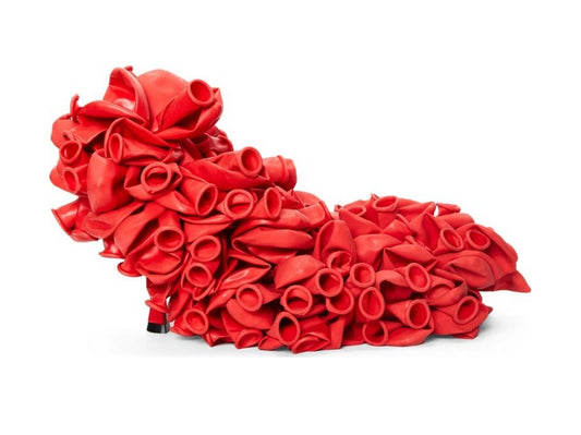 Deflated Balloon-Embellished Pumps - Footwear