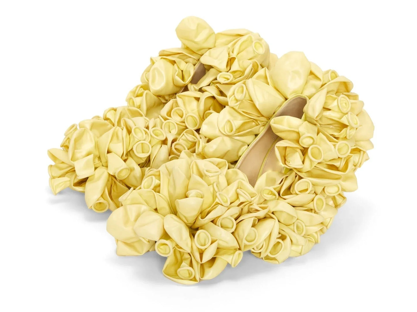 Deflated Balloon-Embellished Pumps - Footwear