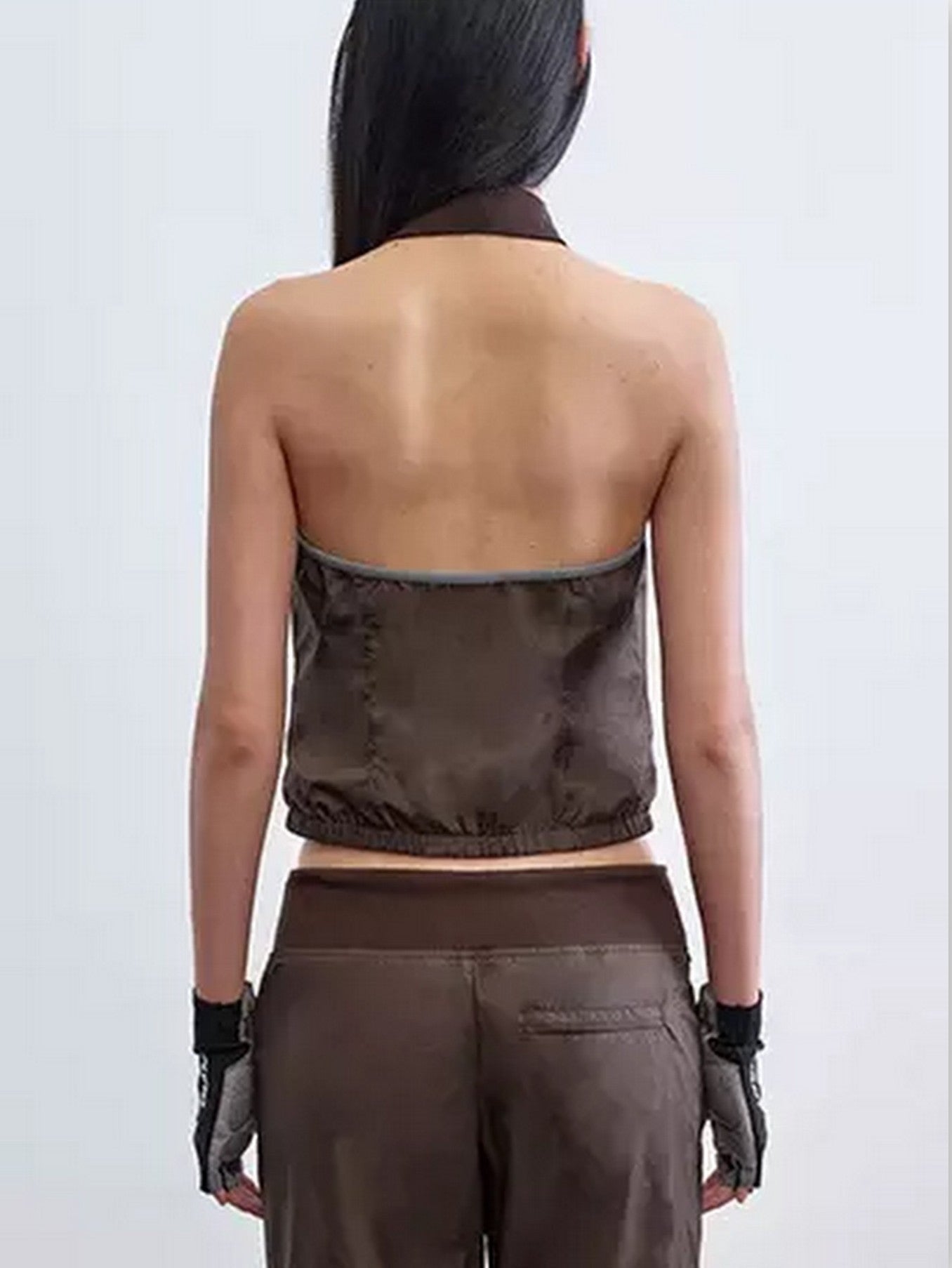 Detachable Color-Block Sporty Jacket in Brown - Jackets
