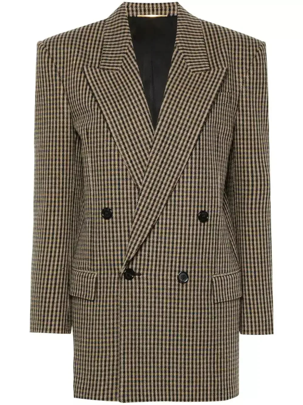 Double-Breasted Check Wool-Blend Blazer - Jackets