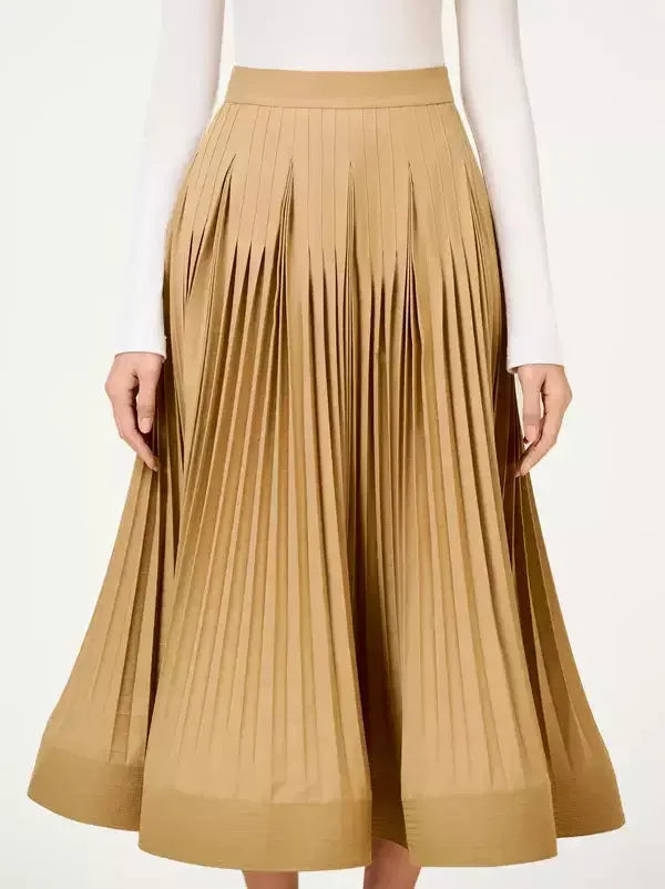 Double-Breasted Trench Jacket and Pleated Skirt Set - Suits & Sets
