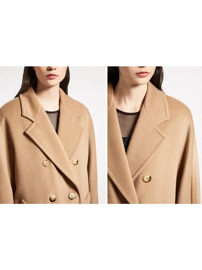 Double-Breasted Wool and Cashmere-blend Icon Coat Camel - Coats