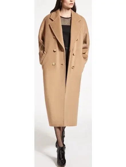 Double-Breasted Wool and Cashmere-blend Icon Coat Camel - Coats