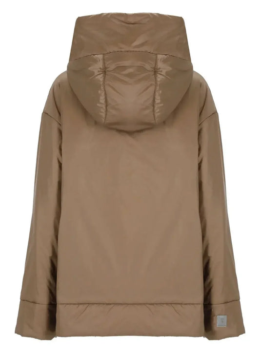 Drawstring Hooded Padded Jacket - Jackets