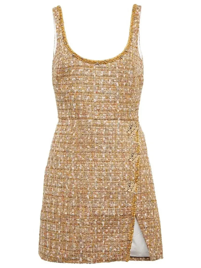 Embellished Bouclé Mini Dress - Dresses
