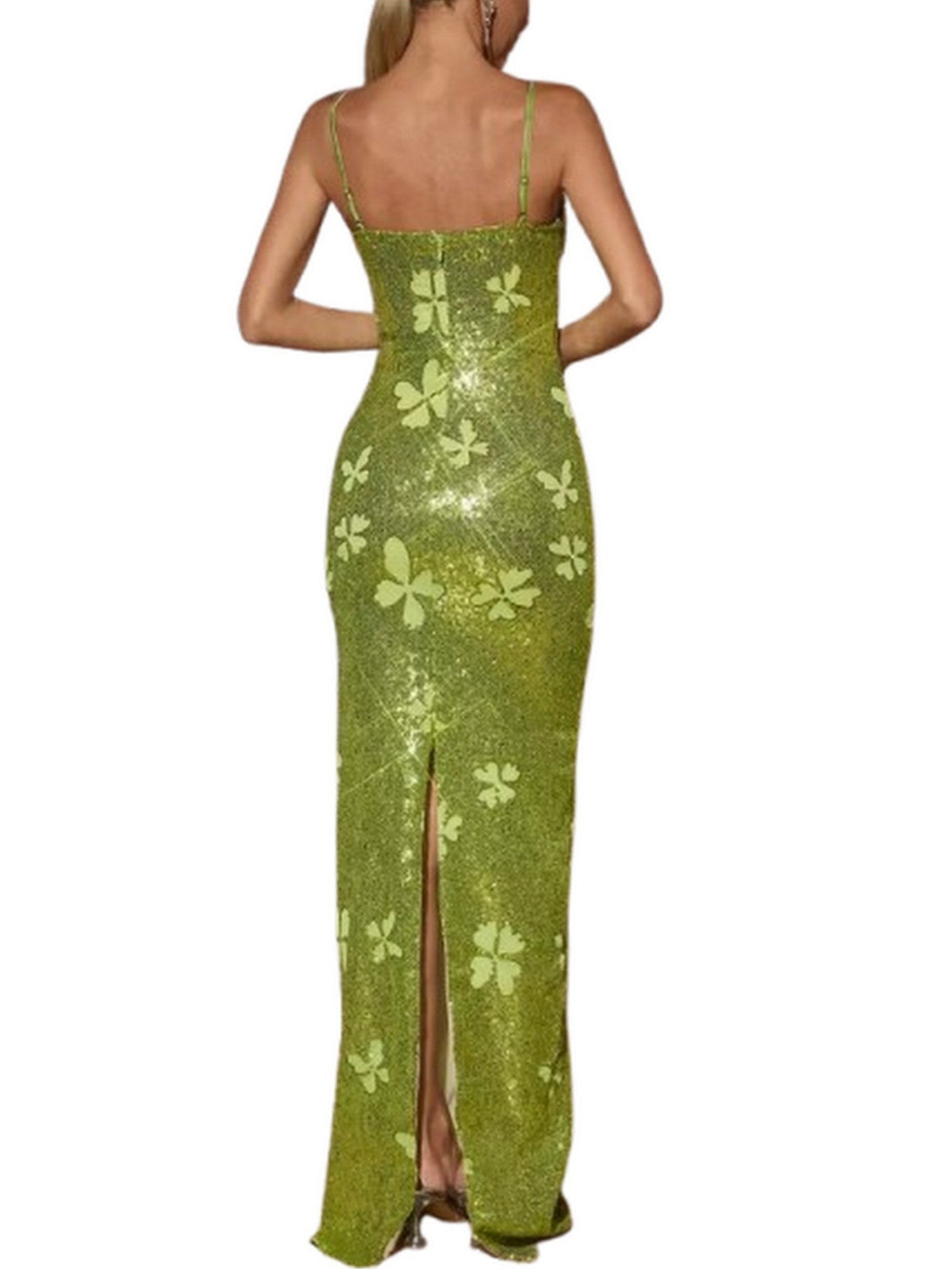 Embellished Bralette Butterfly Rhinestone Sequin Dress - Dresses