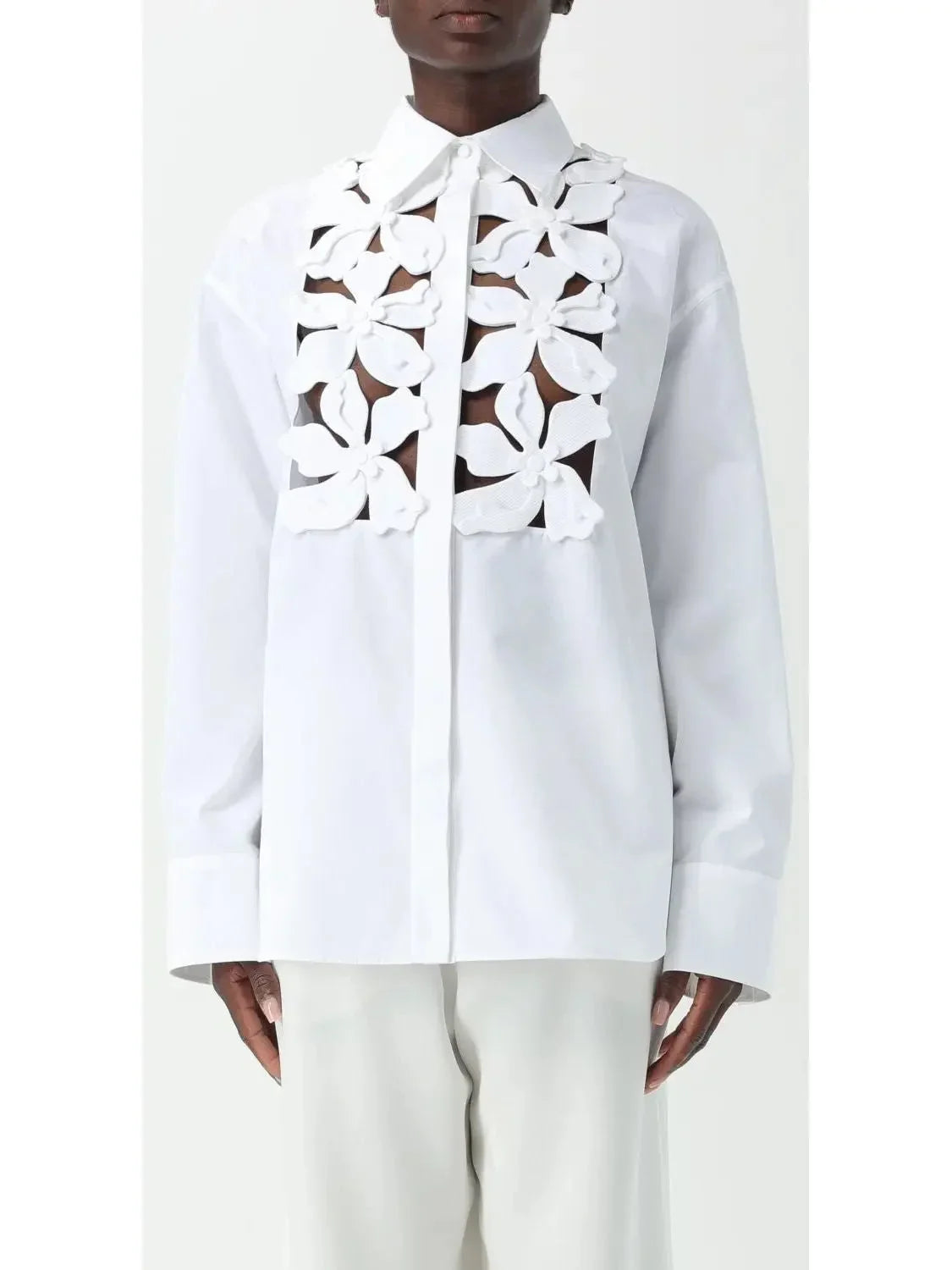 Embroidered Compact Popeline Shirt - Tops
