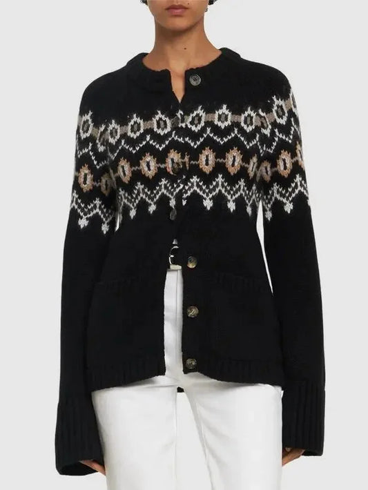 Fair Isle Cashmere-Blend Cardigan Sweater - Sweaters & Knitwear