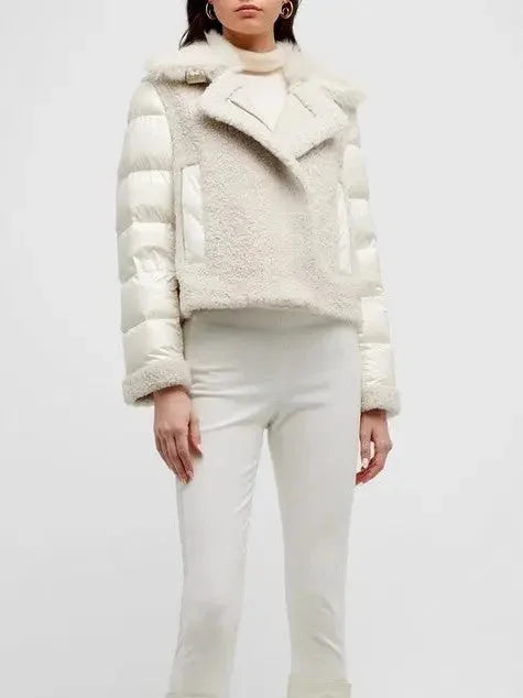Faux-Fur and Shearling Down Jacket - Jackets