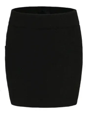 Faux-Fur Off-Shoulder Jacket and Heart Skirt Set in Black - Suits & Sets