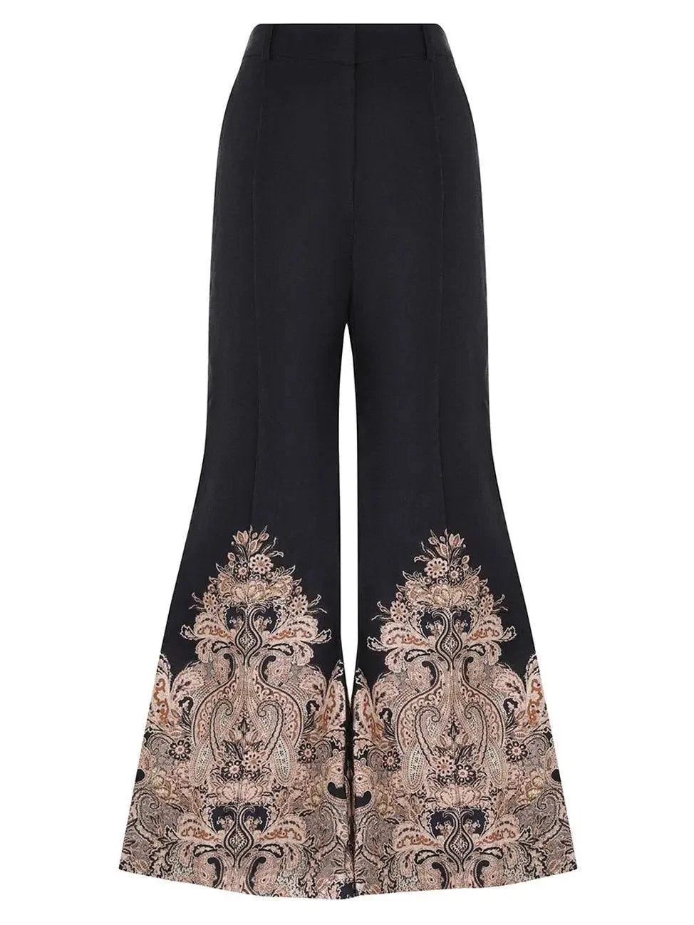 Flared Pants with Paisley Print - small - Jeans & Pants