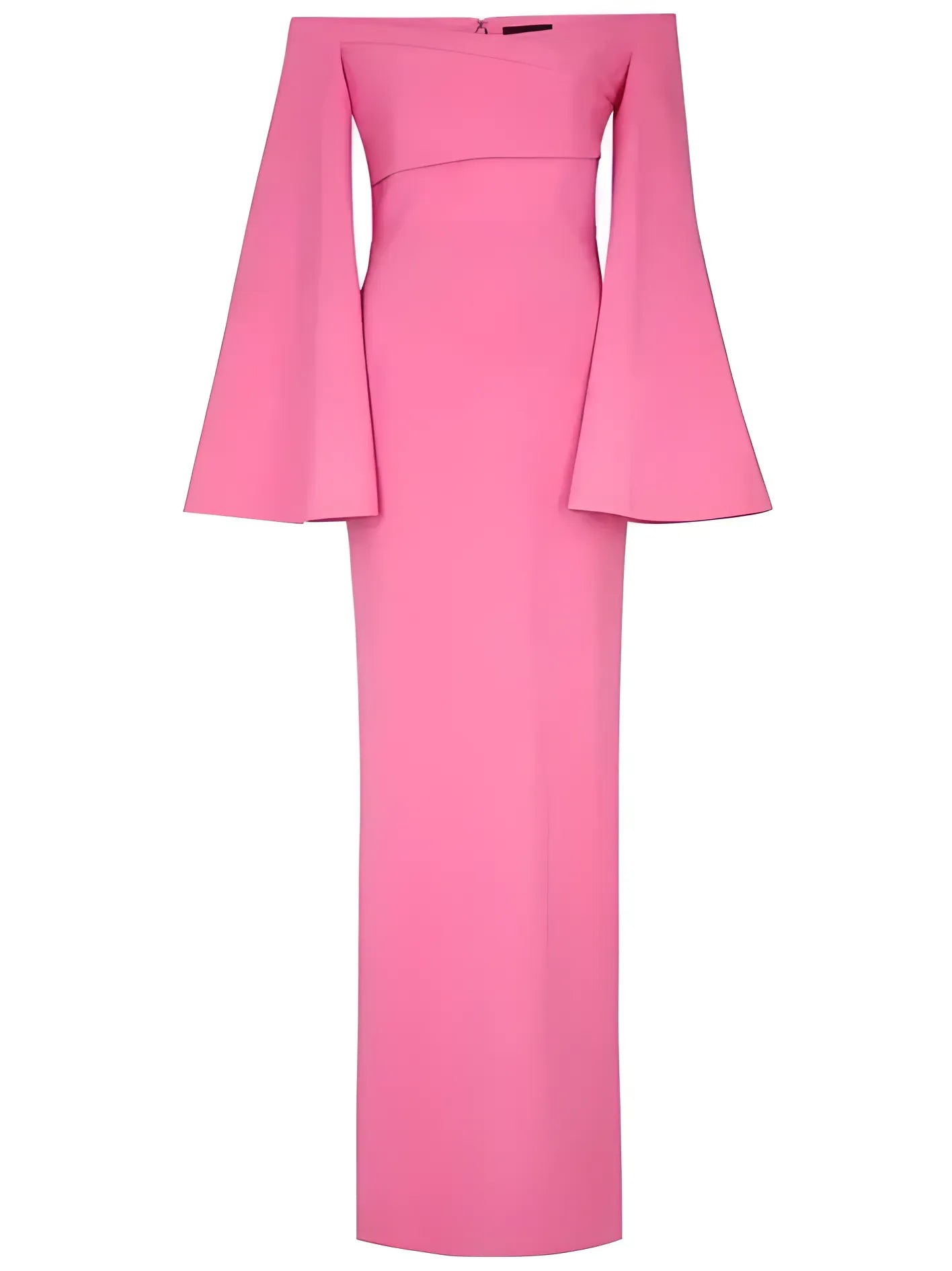 Flared-Sleeve Off-The-Shoulder Maxi Dress in Pink - Dresses