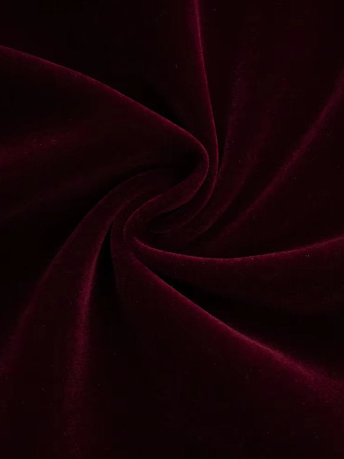 Floral Appliques Strapless Red Velvet Dress - Dresses