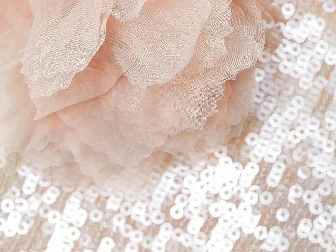 Floral-Corsage Strapless Sequin Top - Tops