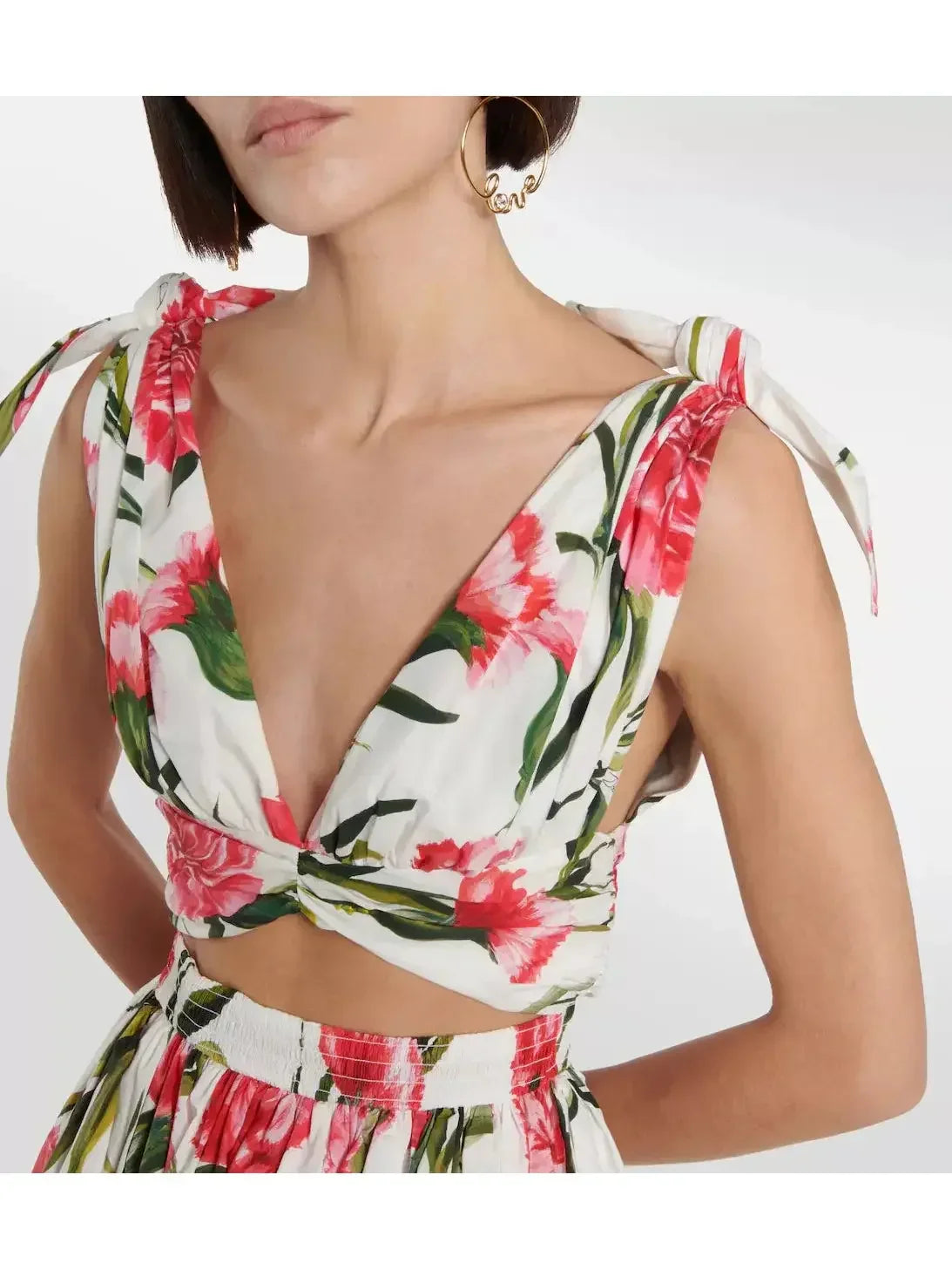 Floral Cotton Poplin Mini Dress - Dresses