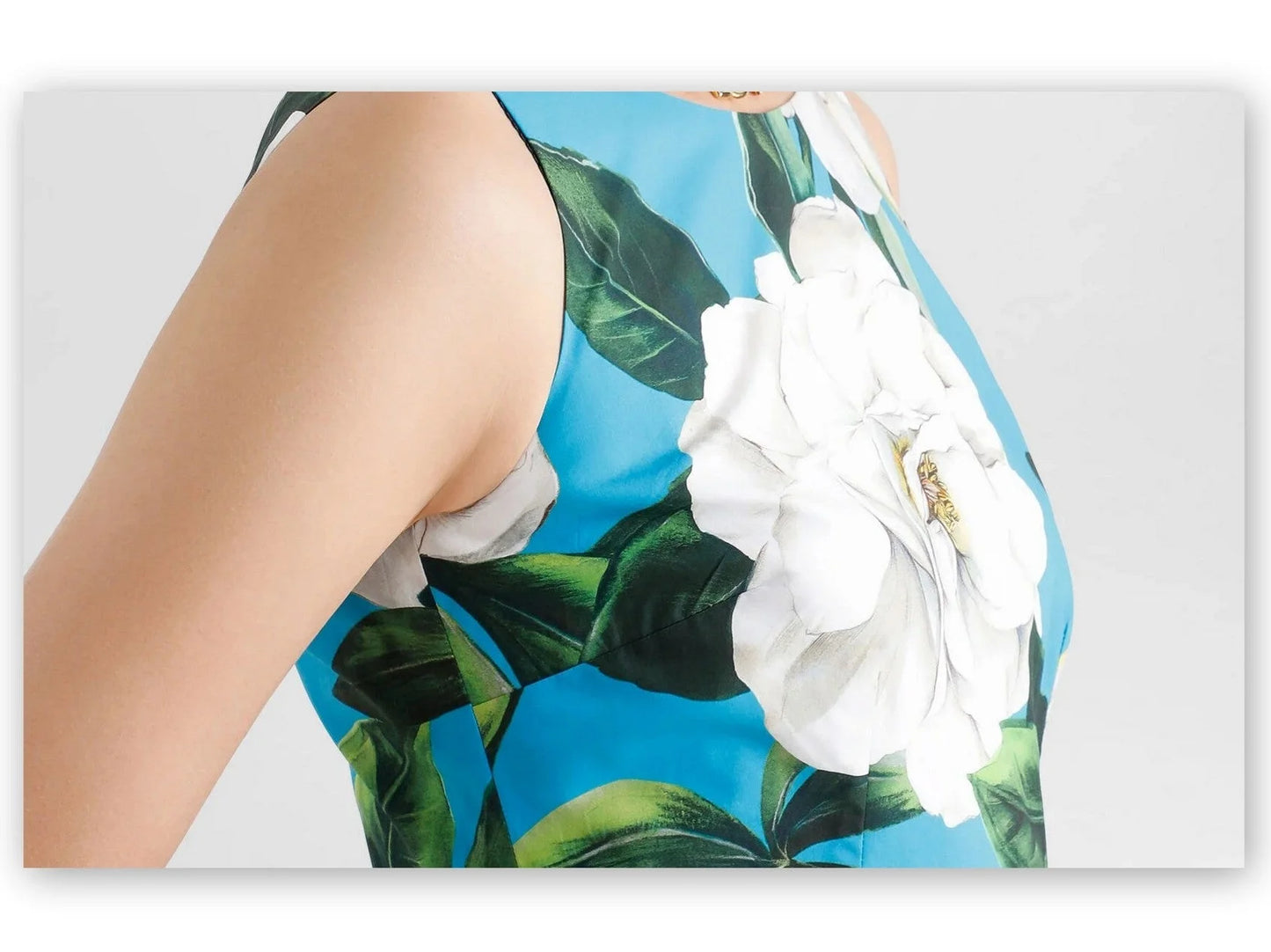 Floral Print Fit and Flare Sleeveless Cotton Dress - Dresses
