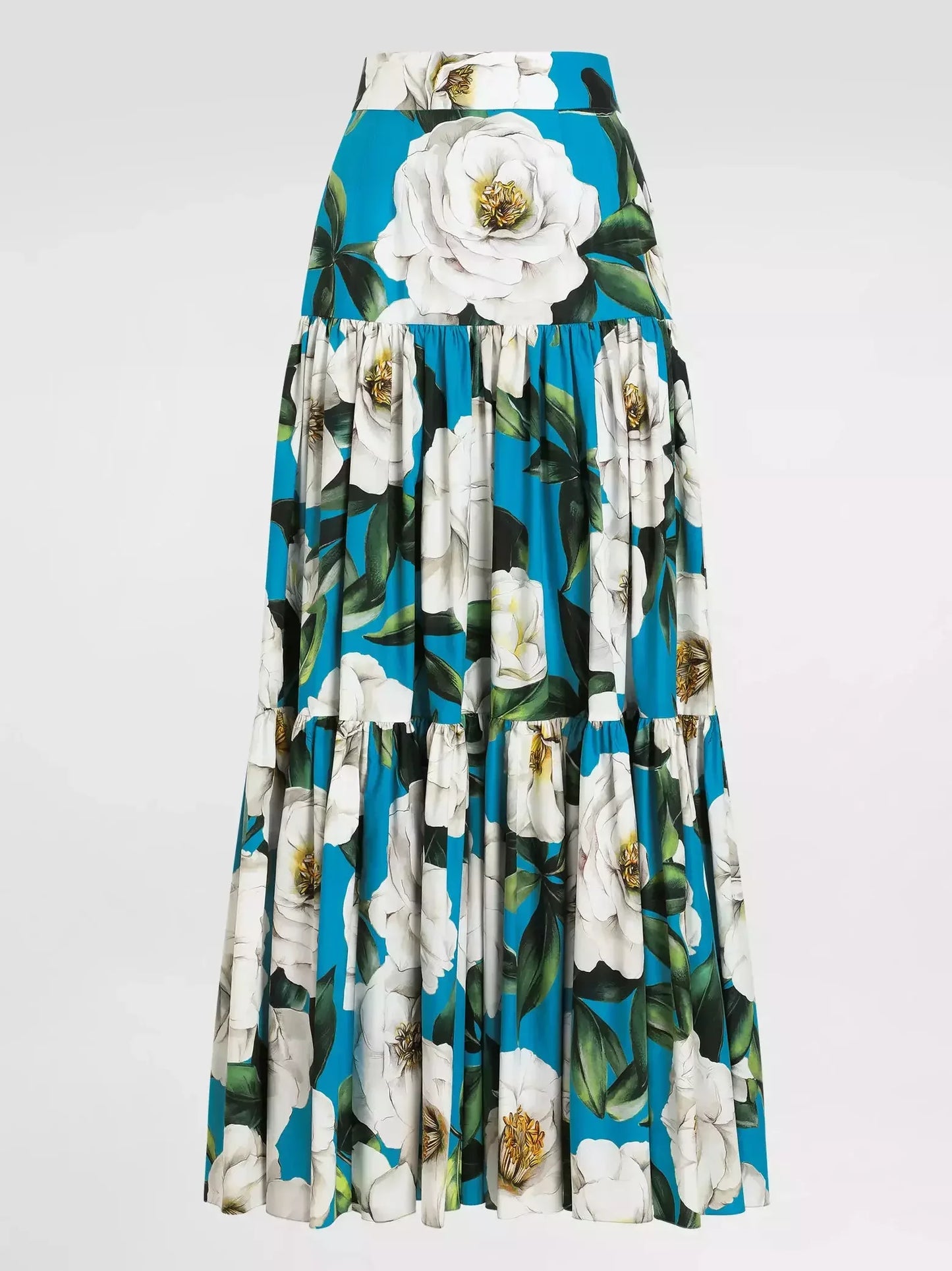 Floral Print Off-Shoulder Crop Top and Maxi Skirt Set - Suits & Sets