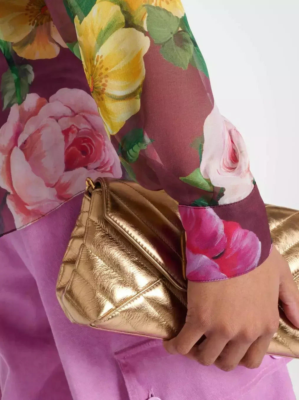 Floral Print Silk Chiffon Sheer Blouse - Tops