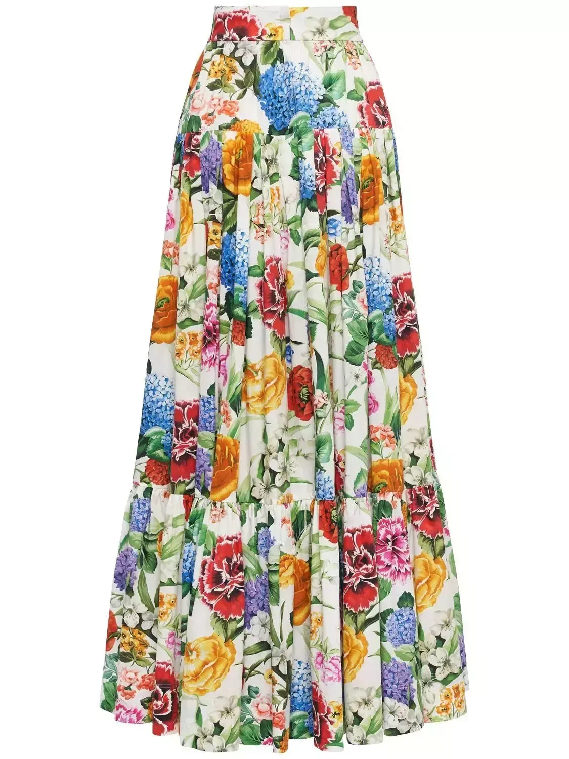 Floral Print Tiered Maxi Skirt - Skirts