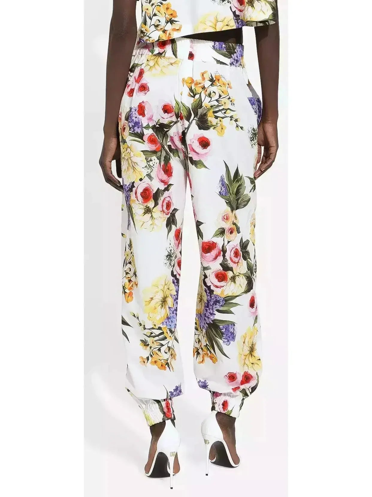 Floral Printed Cropped Cotton Shirt and Pant Set - Suits & Sets