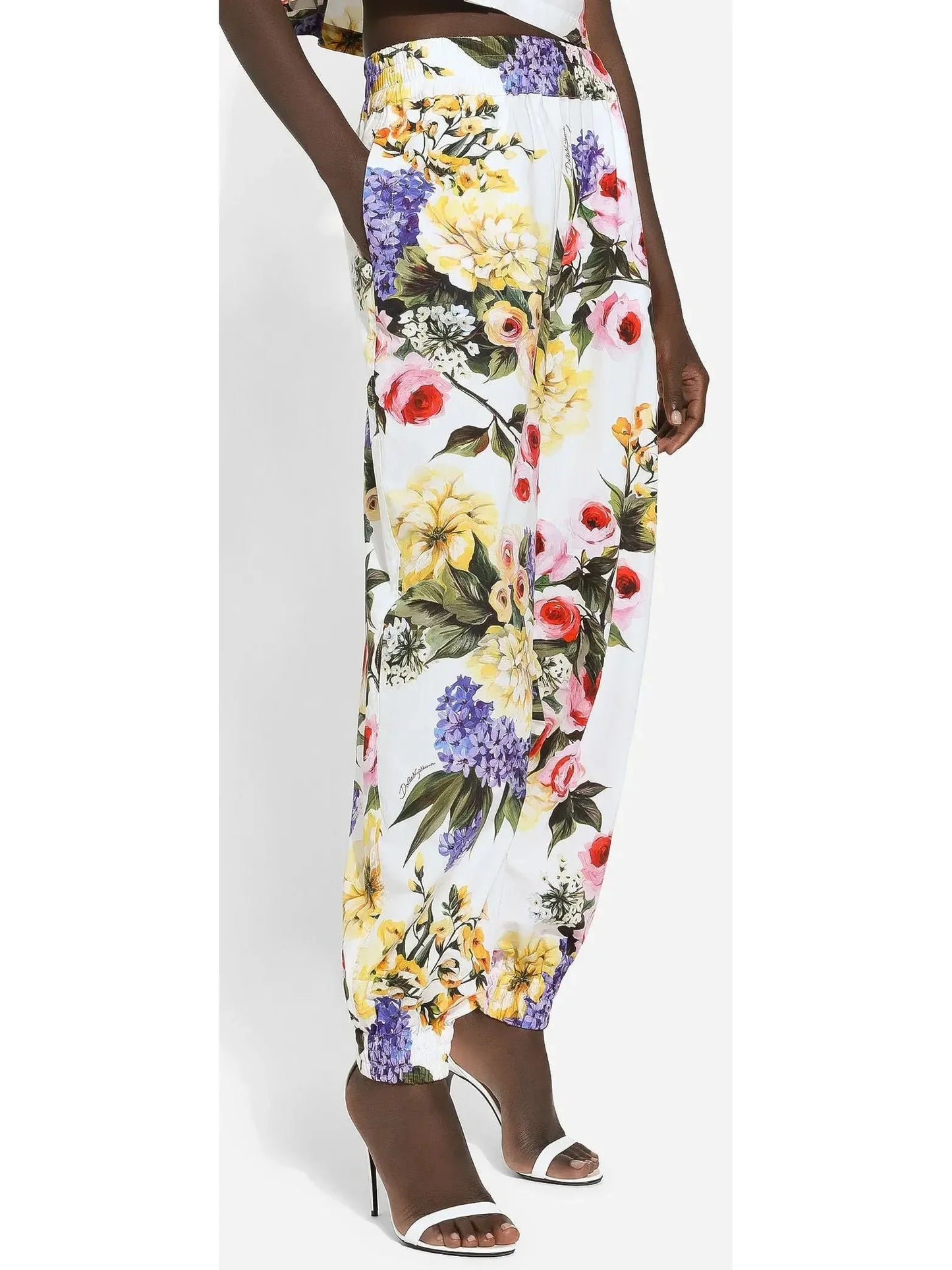 Floral Printed Cropped Cotton Shirt and Pant Set - Suits & Sets