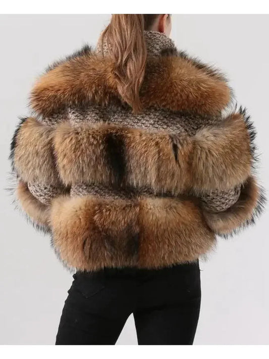 Fur-Panelled Tweed Jacket - Jackets