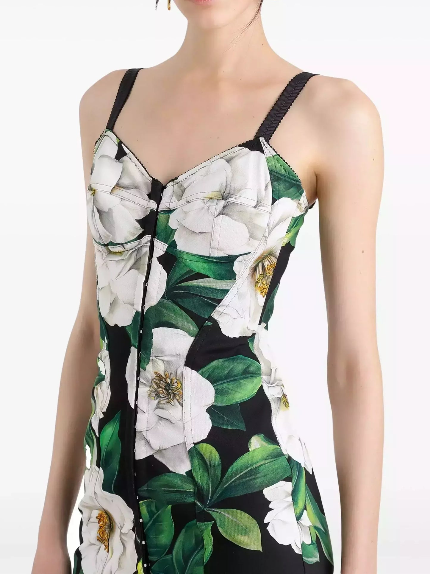Gardenia Floral Print Corset Sheath Dress - Dresses