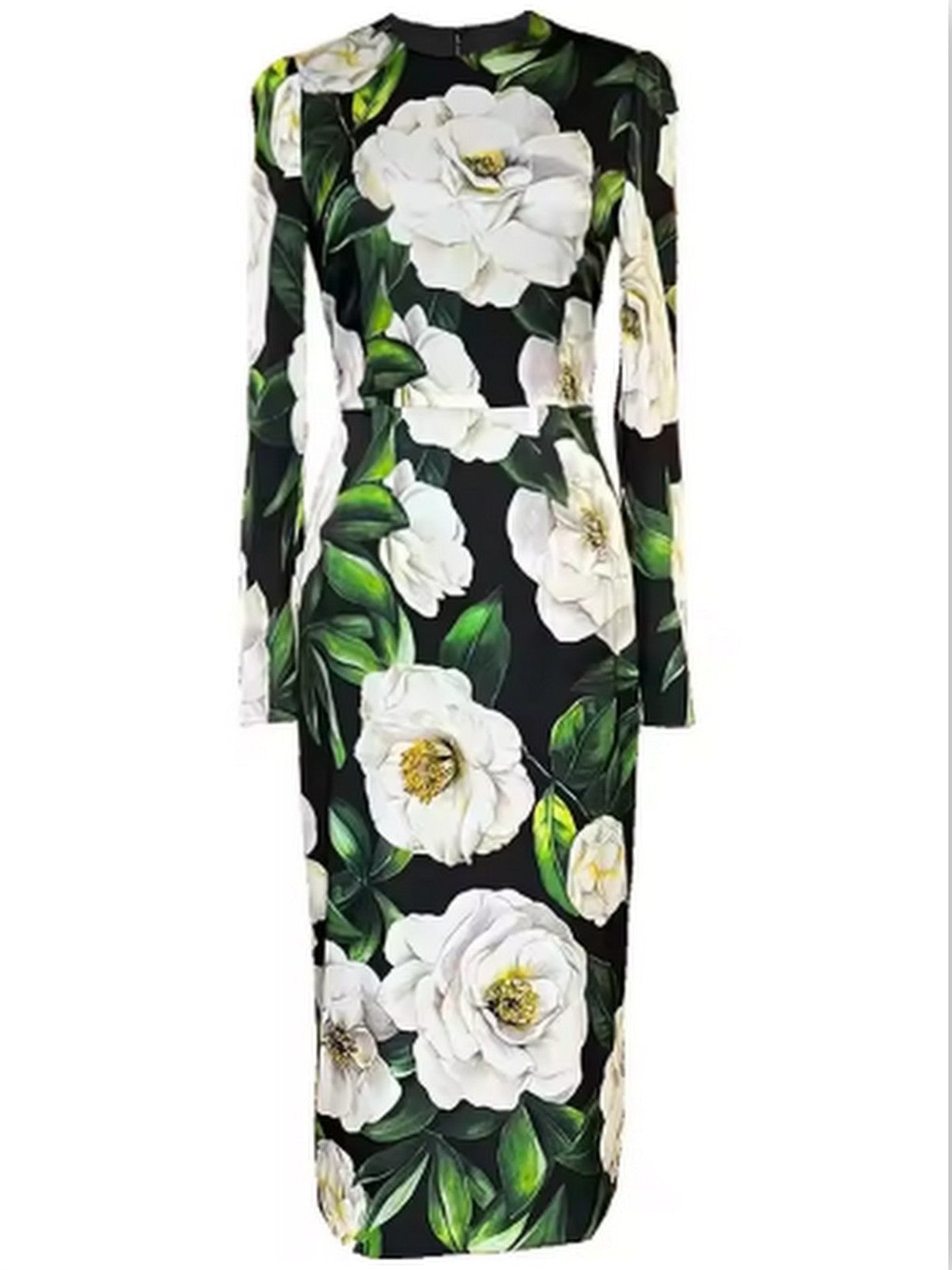 Gardenia Floral Print Silk Dress - Dresses